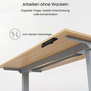 Produktbild für Schreibtisch FlexiSpot E5S, ahorn / grau