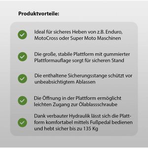 Produktbild für Hebebühne Trutzholm 20843, rot, für Motorrad