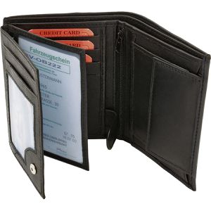 Produktbild für Portemonnaie FaVolmer WSH91, schwarz, aus Echt Leder