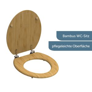 Produktbild für WC-Sitz Schütte Natural Bamboo 81001, oval, aus Bambus