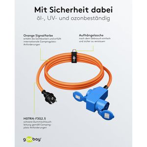 Produktbild für Verlängerungskabel Goobay 76222, für außen IP44