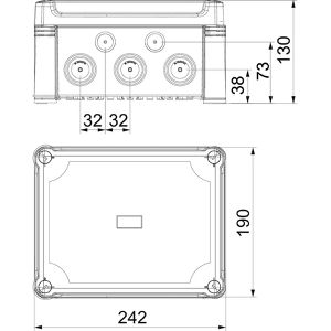 Produktbild für Abzweigdose OBO X16 H25 GNP5 LGR 2005312, wasserdicht IP66