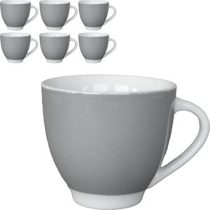 Van-Well Kaffeetassen Vario grau, 200ml, Porzellan, 6 Stück , 6 Stück