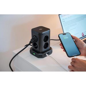 Produktbild für Steckdosenwürfel Brennenstuhl 1153560010, Schalter, schwarz