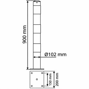 Produktbild für Absperrpfosten Schake 491PB+2, 2 Ösen, rot/weiß, aus Metall