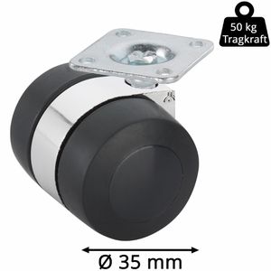 Produktbild für Möbelrolle Dörner+Helmer 761880, mit Anschraubplatte