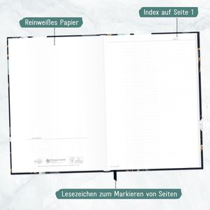 Produktbild für Notizbuch paper&amp;you Mondscheinblüten, 7150-2, Karton Softcover
