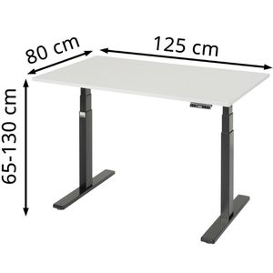 Produktbild für Schreibtisch Rau adlatus 100, lichtgrau / schwarz