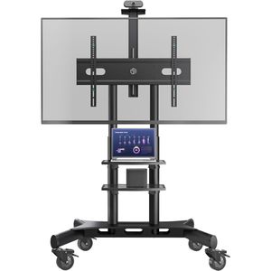 Produktbild für TV-Ständer Onkron TS1881-B, Ablage &amp; Rollen, schwarz, Metall
