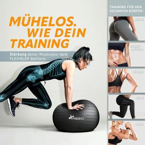 Produktbild für Gymnastikball Tresko Anti-Burst, mit Luftpumpe