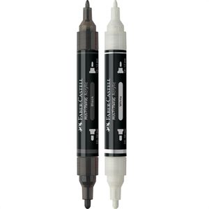 Produktbild für Acrylstifte Faber-Castell Multimark Acrylic Black &amp; White