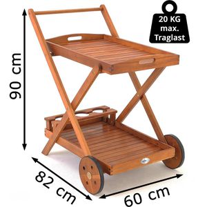 Produktbild für Servierwagen CASARIA 100537, braun, aus Akazienholz
