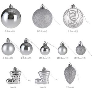 Produktbild für Weihnachtskugeln Deuba 103314, silber