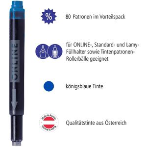 Produktbild für Füllerpatronen Online 81626 Vorteilspack, blau