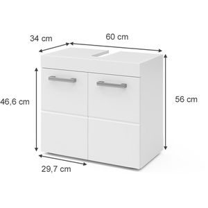 Produktbild für Waschbeckenunterschrank Vicco Luna, stehend