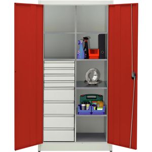 Werkzeugschrank Mauser MKSTM5/19E3, aus Metall, grau / rot