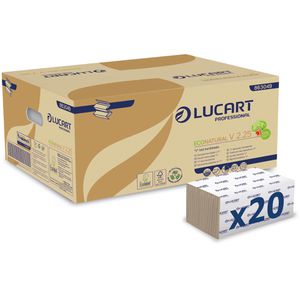 Papierhandtücher Lucart EcoNatural V 2.25, 863049, 2-lagig