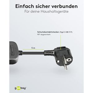 Produktbild für Steckdosenleiste Goobay 38839, mit 5m Kabel