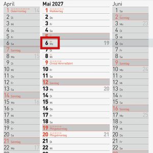 Produktbild für 3-Monatskalender Brunnen 1070280007, mit Ferienübersicht
