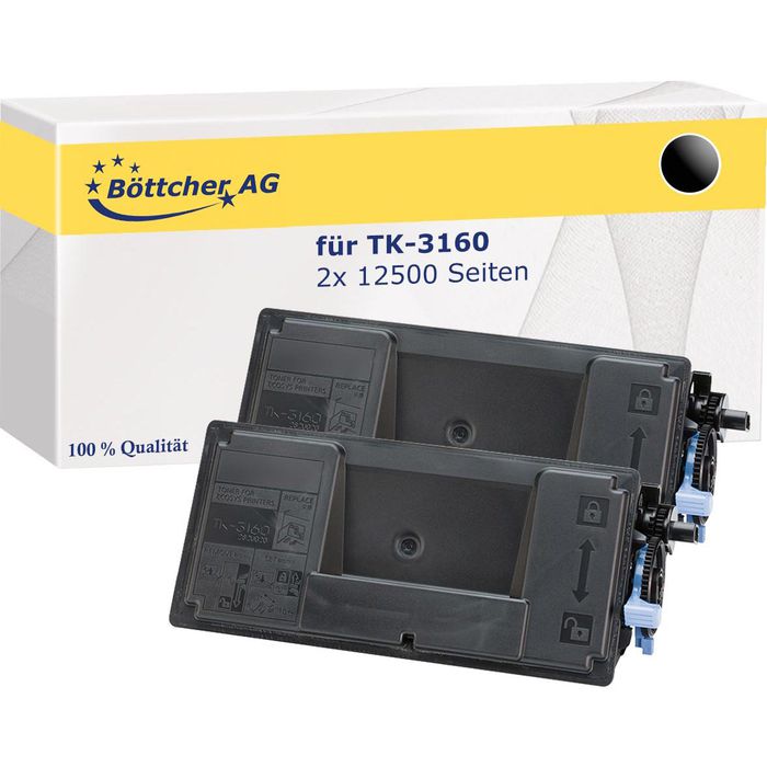 kompatibel für Kyocera TK-3160 Doppelpack 2x 12500 Seiten schwarz ...