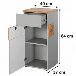 Produktbild für Badschrank Vicco Eden, grau / eiche
