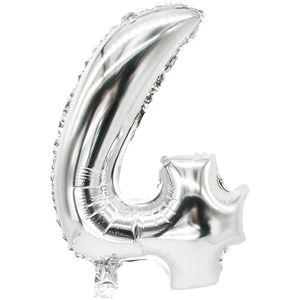 Luftballons Papstar 86834 Zahlenballon 4, silber