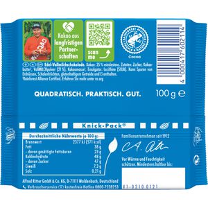 Produktbild für Tafelschokolade Ritter-Sport Edel Vollmilch