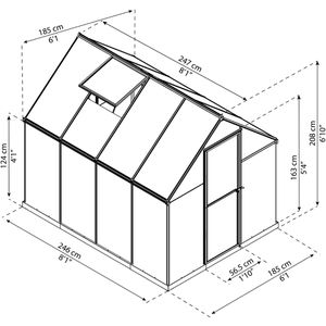Produktbild für Gewächshaus Canopia Palram Mythos, 4,6 m² Fläche