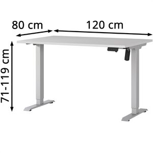 Produktbild für Schreibtisch Germania Profi 3.0, 8022-583, lichtgrau / silber