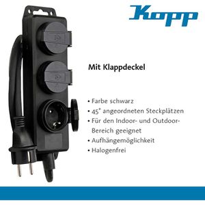 Produktbild für Steckdosenleiste Kopp Feuchtraum mit 1,4m Kabel