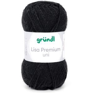Häkelgarn Gründl 760-26 Lisa Premium uni, schwarz