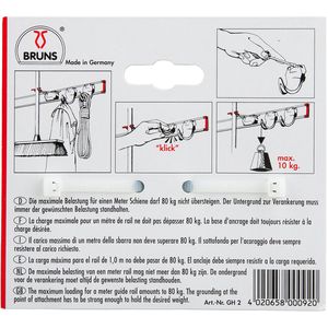 Produktbild für Wandhaken Bruns Set, GH2, Kunststoff, 2 Stück