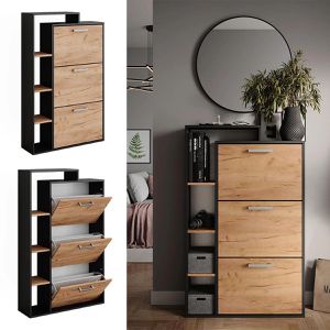 Produktbild für Schuhschrank Vicco Orlando, anthrazit / eiche