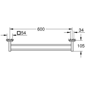 Produktbild für Handtuchhalter GROHE Start Cube 41104000, silber