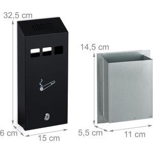 Produktbild für Aschenbecher Relaxdays schwarz, für Outdoor