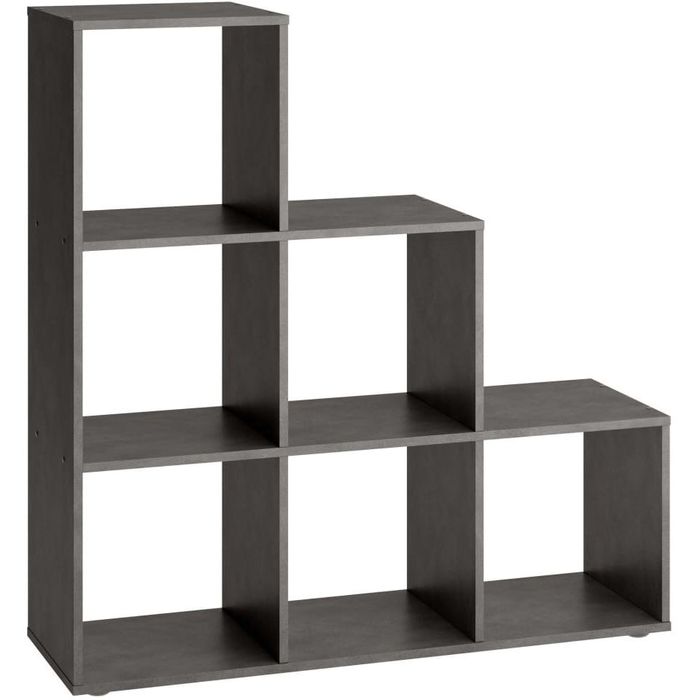 FMD-Möbel Bücherregal Mega 1, Böttcher AG x 108 x 104,5 Holz, 6 248-001, 33cm, – aus Stufenregal Fächer anthrazit