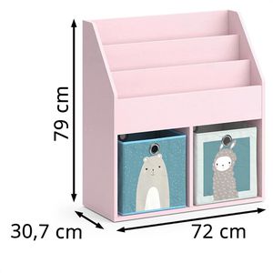 Produktbild für Bücherregal Vicco Luigi, rosa, mit 2 Faltboxen