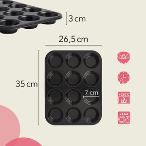 Produktbild für Backform wenco 555111, für 12 Muffins, aus Stahl