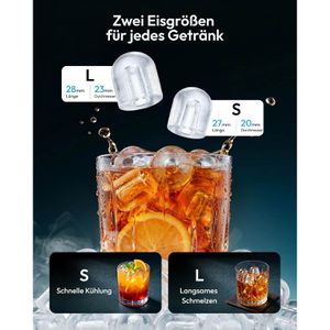 Produktbild für Eiswürfelmaschine EUHOMY Kunststoff, IM016-BBL, schwarz