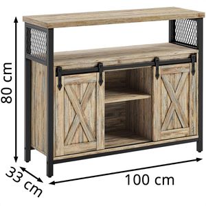 Produktbild für Sideboard Vasagle LSC092B60, aus Holz, türkisbraun