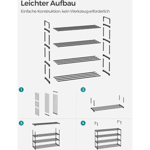 Produktbild für Schuhregal Songmics LSA14BK, aus Metall