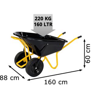 Produktbild für Schubkarre pro-bau-tec TWIN 40100, Tragkraft 220 kg
