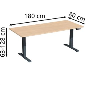 Produktbild für Schreibtisch Geramöbel Elevate Plus, buche / anthrazit