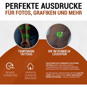 Produktbild für Transferpapier Skullpaper Leuchttattoo Laser, A4
