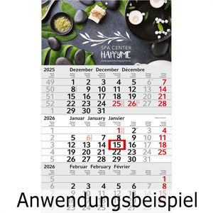 Produktbild für 3-Monatskalender Böttcher-AG Jahr 2026, mit Werbedruck