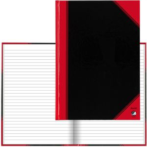 Notizbuch Bantex 100302814 Chinakladde, schwarz / rot, A4