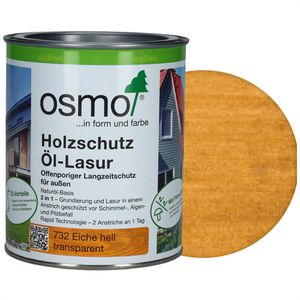 Osmo Holzlasur Holzschutz Öl-Lasur, 0,75l, außen, 732 eiche hell