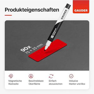Produktbild für Magnetschilder Gauder ME-75x25, rot