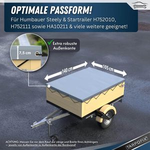 Produktbild für Anhänger-Plane Tarpofix FP18-GR, wasserdichte Flachplane