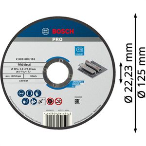 Produktbild für Trennscheibe Bosch PRO Metal, A 60 T BF, Bohrungs-Ø 22,23 mm